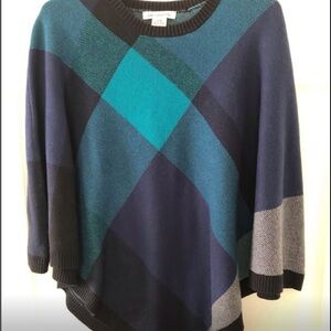 Liz Claiborne Geometric Colorblock Poncho Shawl Women’s Size Small